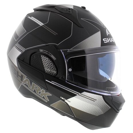 Shark EVO-GT systeemhelm motorhelm Tekline mat zwart antraciet