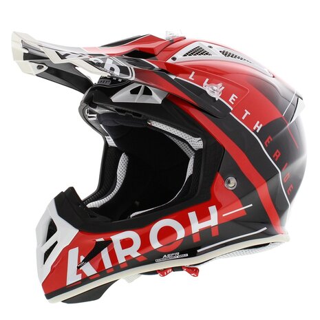 Airoh Aviator Ace crosshelm Amaze glans zwart rood wit