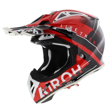 Airoh Aviator Ace crosshelm Amaze glans zwart rood wit