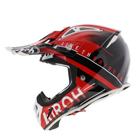 Airoh Aviator Ace crosshelm Amaze glans zwart rood wit