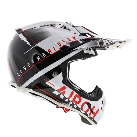 Airoh Aviator Ace crosshelm Amaze glans zwart rood wit