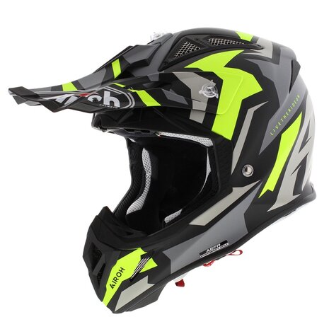 Airoh Aviator Ace crosshelm Swoop mat zwart antraciet geel