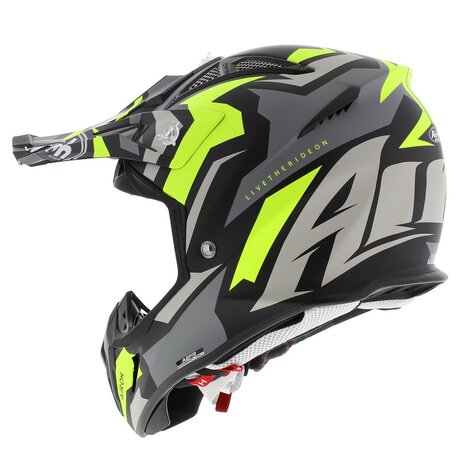 Airoh Aviator Ace crosshelm Swoop mat zwart antraciet geel