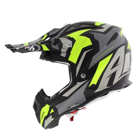 Airoh Aviator Ace crosshelm Swoop mat zwart antraciet geel