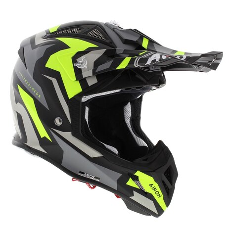 Airoh Aviator Ace crosshelm Swoop mat zwart antraciet geel