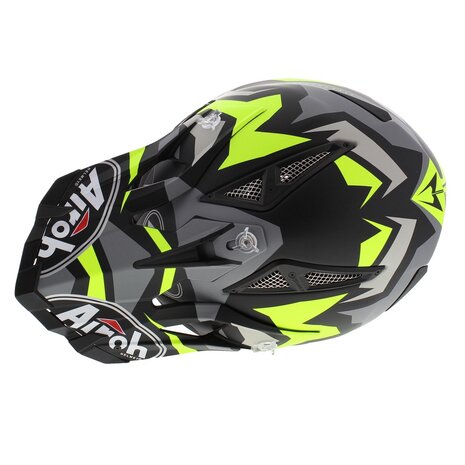 Airoh Aviator Ace crosshelm Swoop mat zwart antraciet geel