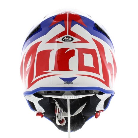 Airoh Aviator Ace crosshelm Swoop glans wit blauw rood