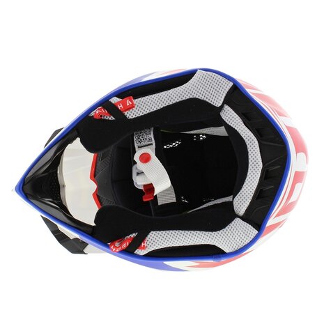 Airoh Aviator Ace crosshelm Swoop glans wit blauw rood