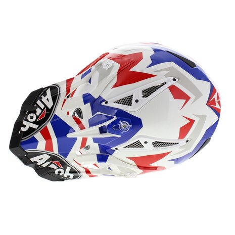 Airoh Aviator Ace crosshelm Swoop glans wit blauw rood