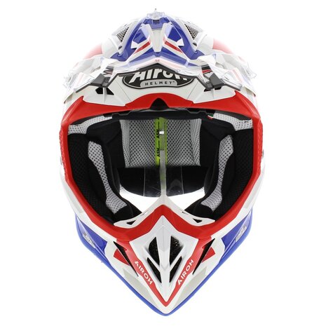 Airoh Aviator Ace crosshelm Swoop glans wit blauw rood