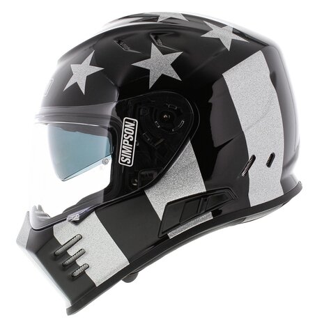 Simpson Venom Integraalhelm Stingrae glans zwart zilver