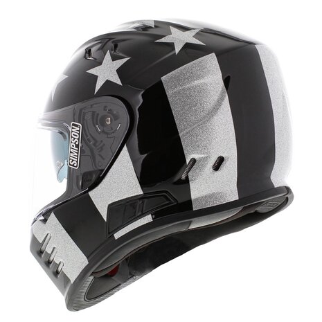 Simpson Venom Integraalhelm Stingrae glans zwart zilver