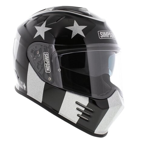 Simpson Venom Integraalhelm Stingrae glans zwart zilver
