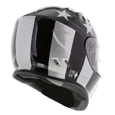 Simpson Venom Integraalhelm Stingrae glans zwart zilver