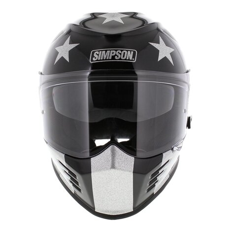 Simpson Venom Integraalhelm Stingrae glans zwart zilver