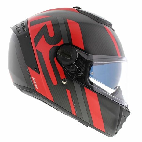 karakter partitie ambitie Shark Spartan RS carbon helm Shawn motorhelm mat zwart rood - Helmspecialist
