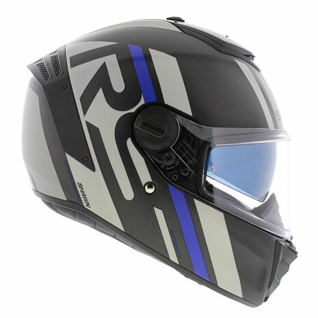 Shark Spartan RS carbon Shawn motorhelm mat zwart blauw zilver