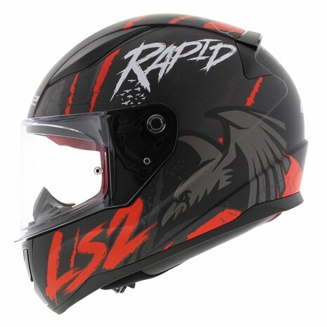 LS2 FF353 Rapid Helm Raven mat zwart rood