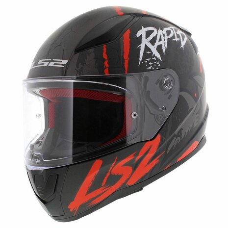 LS2 FF353 Rapid Helm Raven mat zwart rood