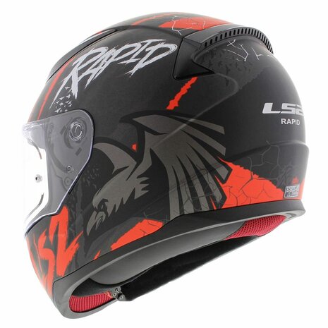 LS2 FF353 Rapid Helm Raven mat zwart rood