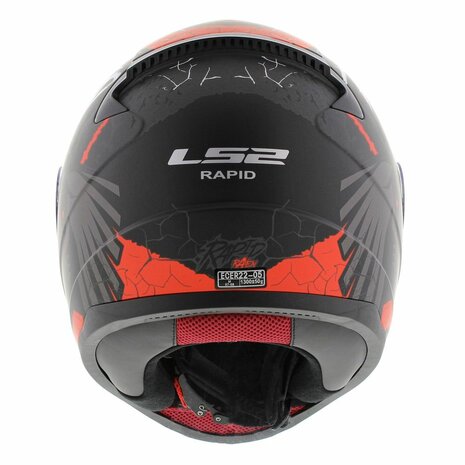 LS2 FF353 Rapid Helm Raven mat zwart rood