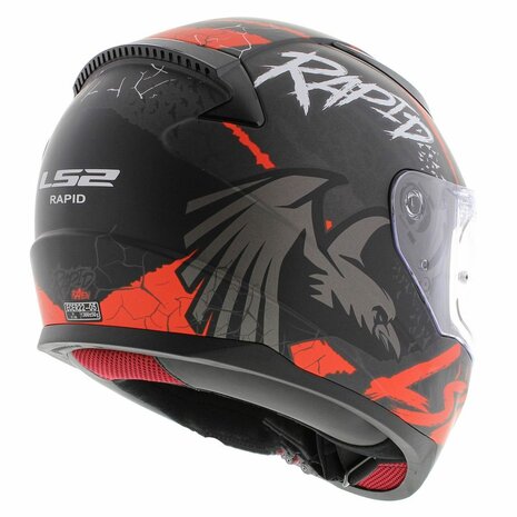 LS2 FF353 Rapid Helm Raven mat zwart rood