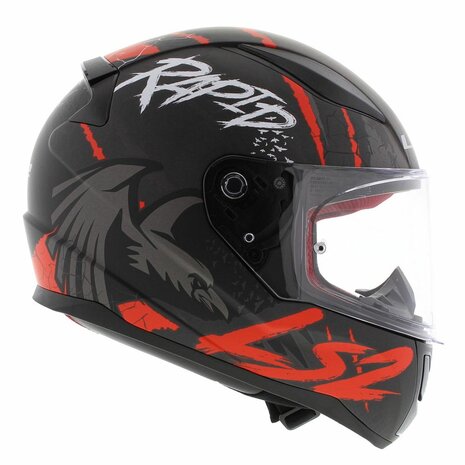 LS2 FF353 Rapid Helm Raven mat zwart rood