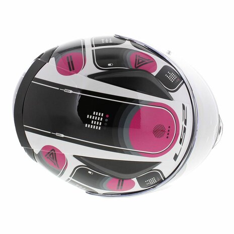 LS2 FF353 Rapid Helm Brick glans zwart roze - Maat XS