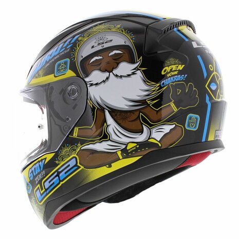 LS2 FF353 Rapid Helm Buddha zwart geel - Maat XS