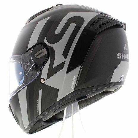 Shark Spartan RS carbon Shawn motorhelm mat zwart zilver