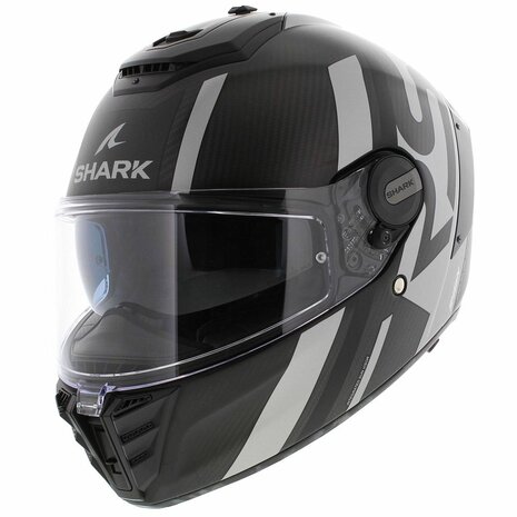 Shark Spartan RS carbon Shawn motorhelm mat zwart zilver