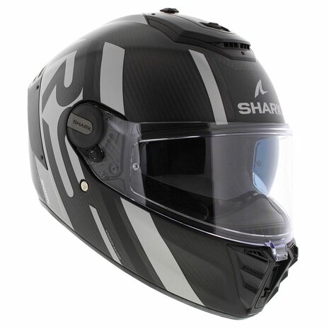 Shark Spartan RS carbon Shawn motorhelm mat zwart zilver