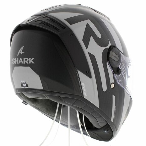 Shark Spartan RS carbon Shawn motorhelm mat zwart zilver