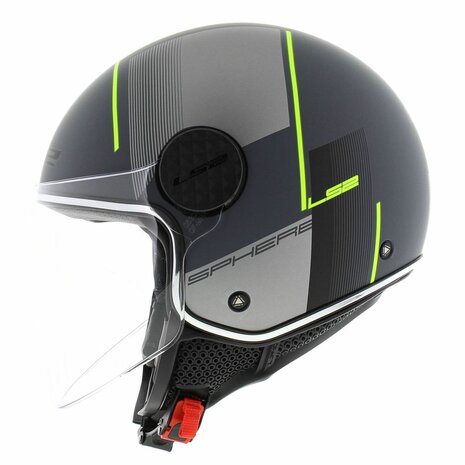 LS2 OF558 Jethelm Sphere Lux Firm mat zwart titanium - Maat XS