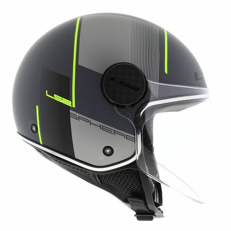 LS2 OF558 Jethelm Sphere Lux Firm mat zwart titanium - Maat XS