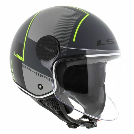 LS2 OF558 Jethelm Sphere Lux Firm mat zwart titanium - Maat XS