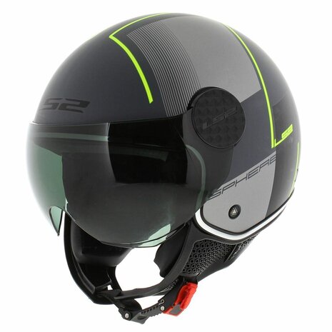 LS2 OF558 Jethelm Sphere Lux Firm mat zwart titanium - Maat XS
