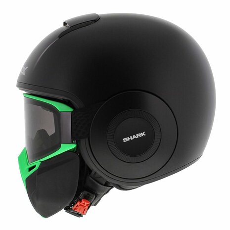 Shark Street Drak helm mat zwart groen - Maat XS - Special Edition met gratis extra zwart antraciet mondstuk