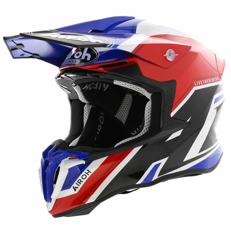 Airoh Crosshelm Twist 2.0 Shaken glans blauw wit rood