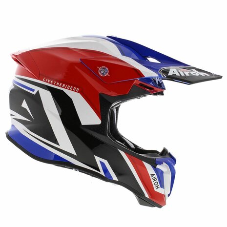 Airoh Crosshelm Twist 2.0 Shaken glans blauw wit rood