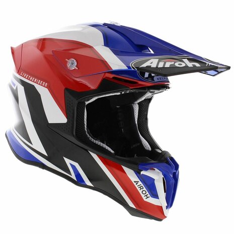 Airoh Crosshelm Twist 2.0 Shaken glans blauw wit rood