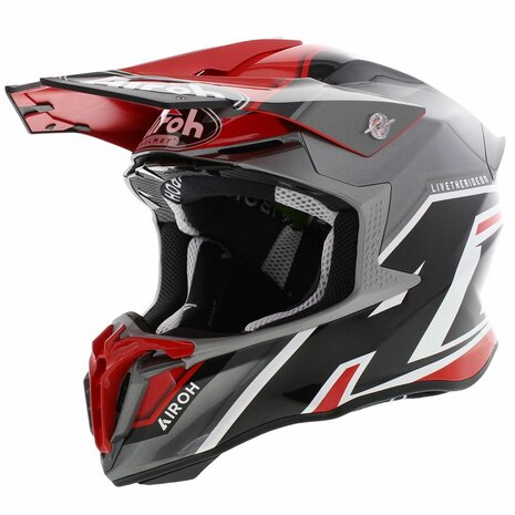 Airoh Crosshelm Twist 2.0 Shaken glans rood antraciet zwart