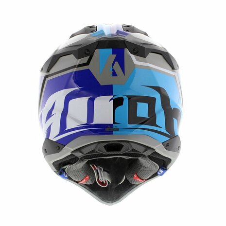 Airoh Helm Aviator 3 AMS&sup2; League glans blauw antraciet grijs