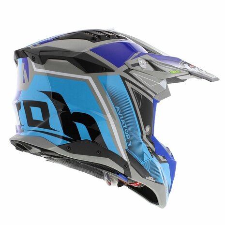 Airoh Helm Aviator 3 AMS&sup2; League glans blauw antraciet grijs