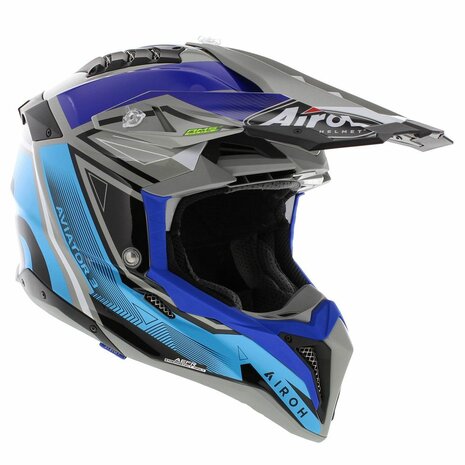 Airoh Helm Aviator 3 AMS&sup2; League glans blauw antraciet grijs