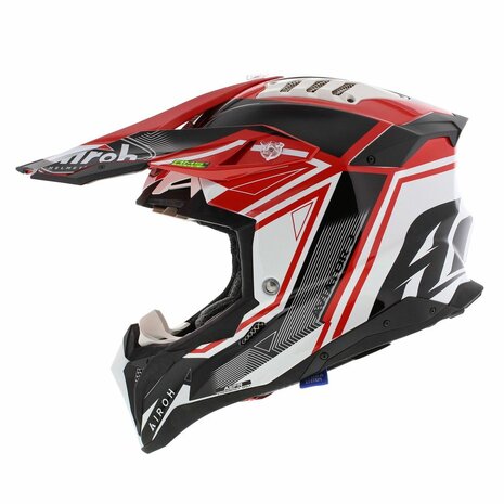 Airoh Helm Aviator 3 AMS&sup2; League glans rood wit zwart