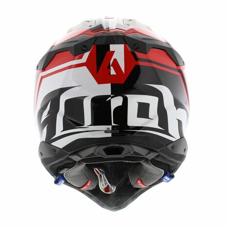 Airoh Helm Aviator 3 AMS² League glans rood wit zwart