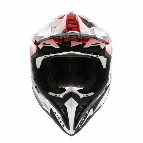 Airoh Helm Aviator 3 AMS&sup2; League glans rood wit zwart