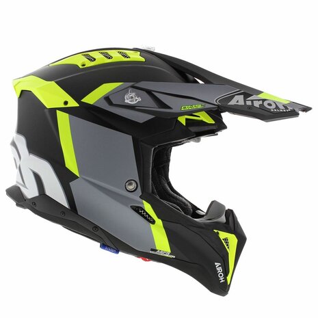 Airoh Helm Aviator 3 AMS² Glory mat zwart grijs fluo geel