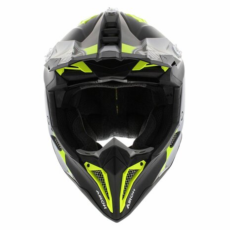 Airoh Helm Aviator 3 AMS² Glory mat zwart grijs fluo geel